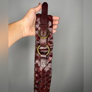 Hobo Brown Braided Leather Belt Size L